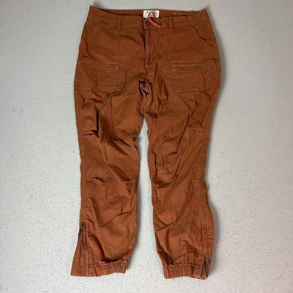 REI Co-op Women’s Size 16 Brown Cotton Stretch Cargo Jogger Hiking Pants Zip Hem